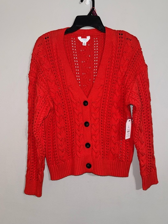 Time and Tru Sweaters - Time and Tru Red Cable-Knit Button Cardigan Sweater Small BNWT